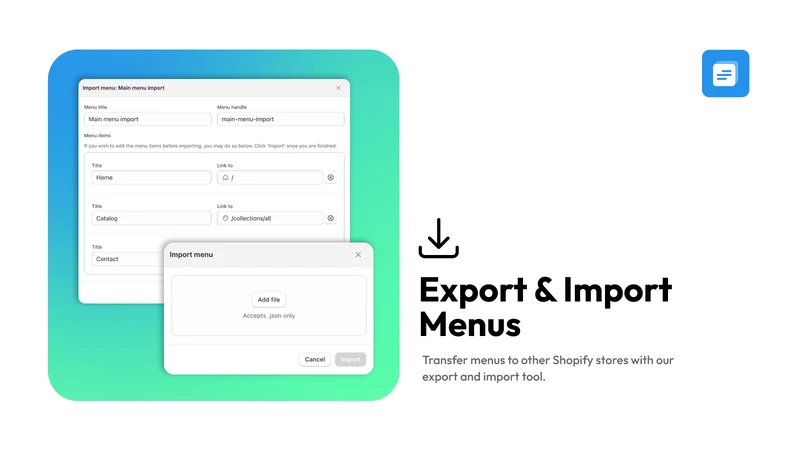 Menu Manager | Copy & Backup