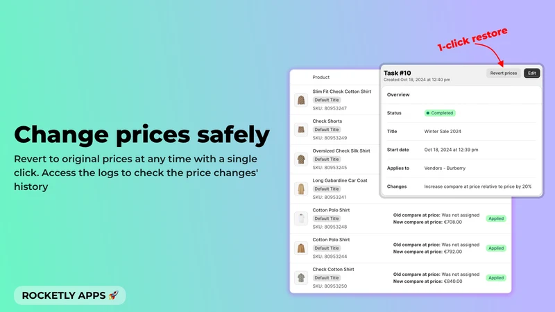Rocketly: Bulk Price Editor