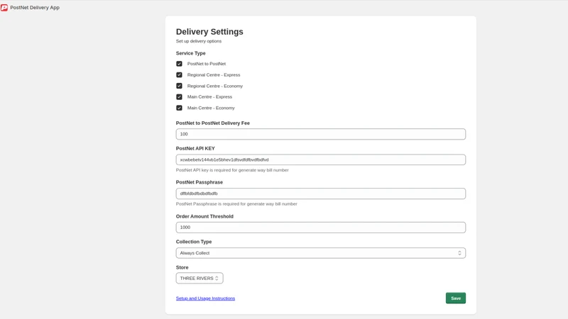 PostNet Delivery Options
