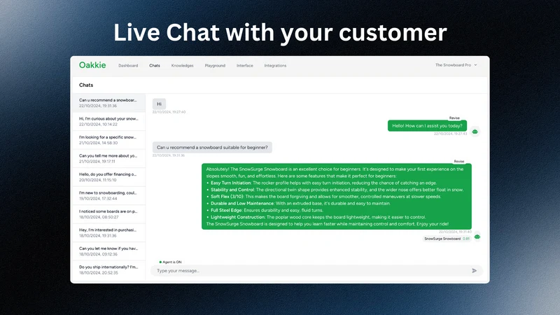 Oakkie: AI Customer Support
