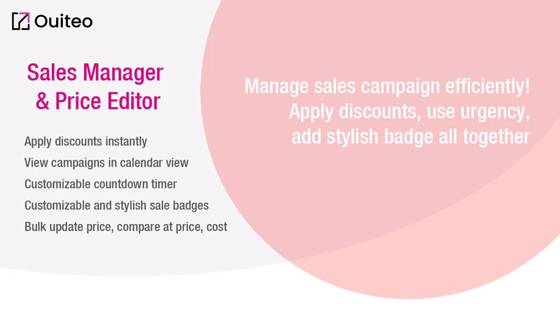 Ouiteo: Sales Discount Manager