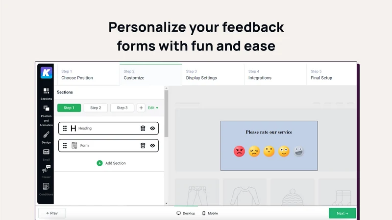 K: Emoji Form + Reviews&Rating