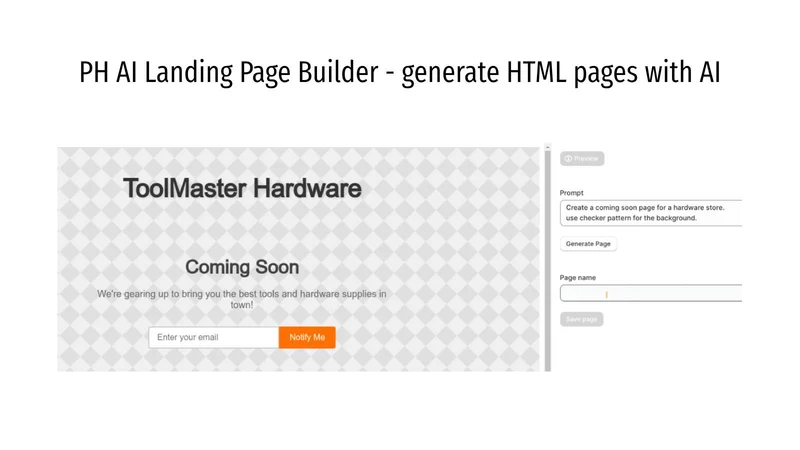 PH AI Landing Page Builder