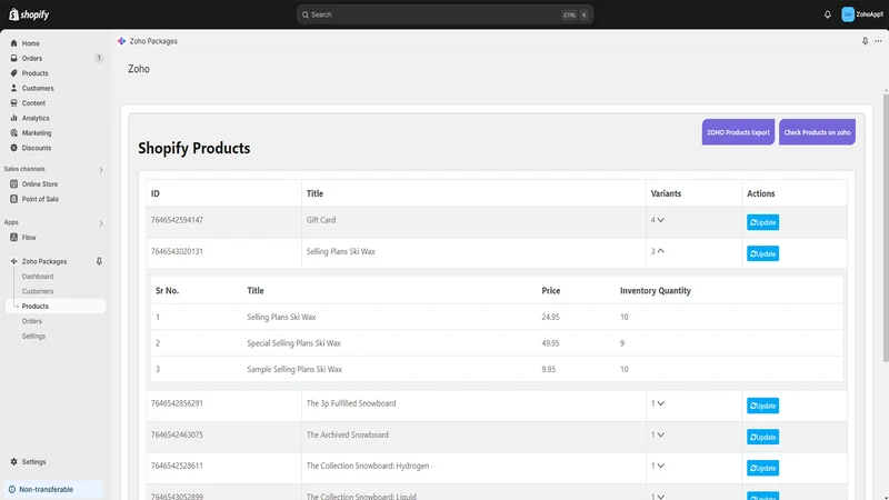 Zoho Packages