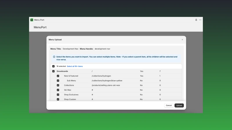 MenuPort ‑ Menu Export/Import