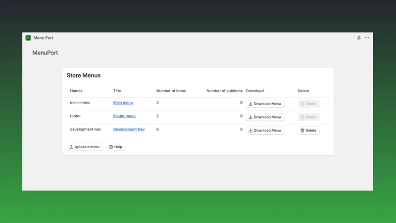 MenuPort ‑ Menu Export/Import