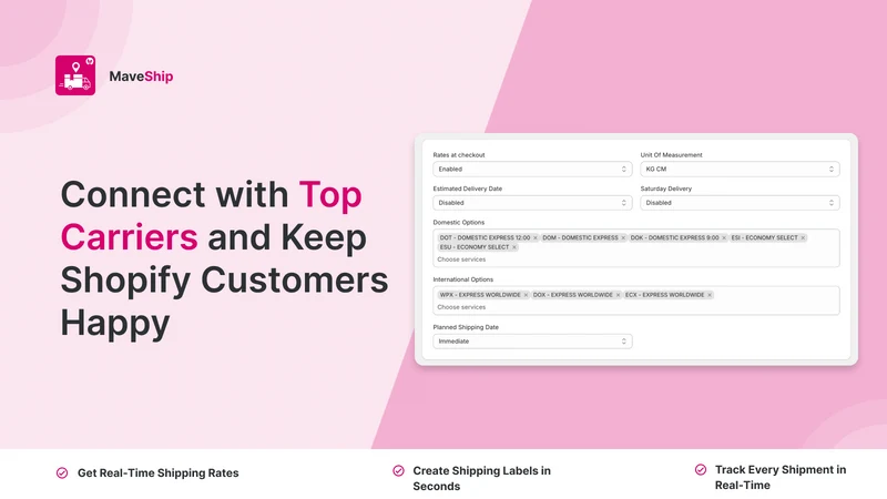 Shipping Rates — MaveShip
