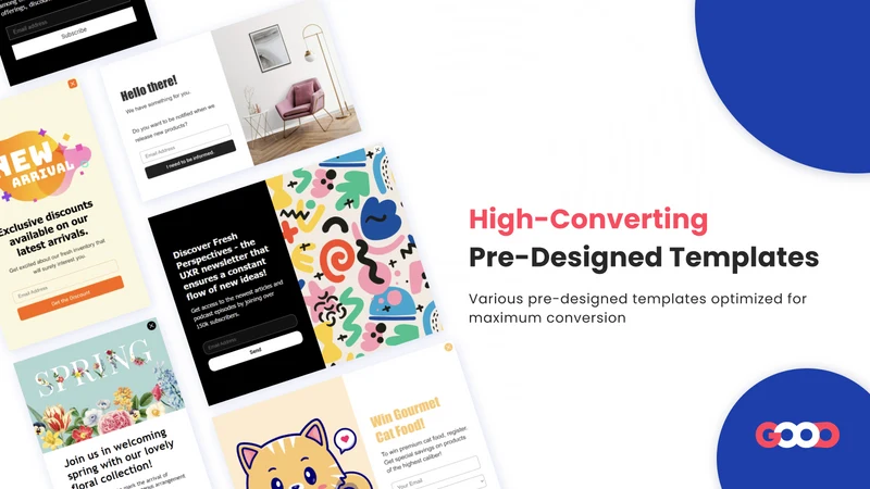 Newsletter pop up+GetResponse