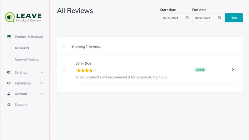 Leave Product Review