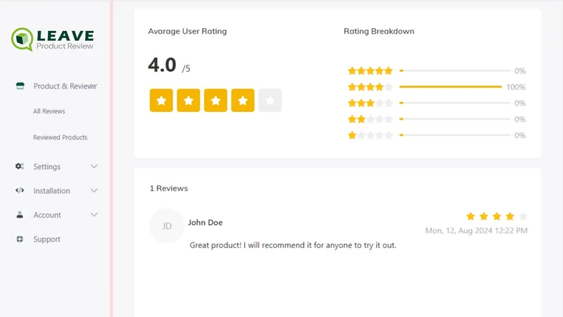 Leave Product Review
