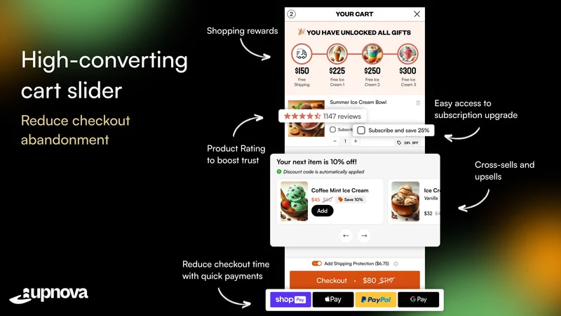 Upnova ‑ Cart Upsell & Offers