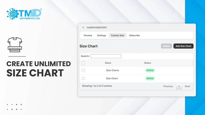 TMD Custom Size Chart & Guide
