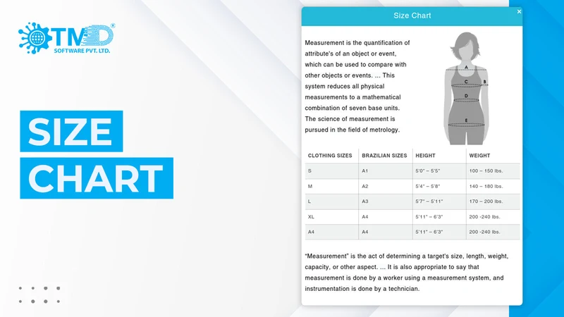 TMD Custom Size Chart & Guide