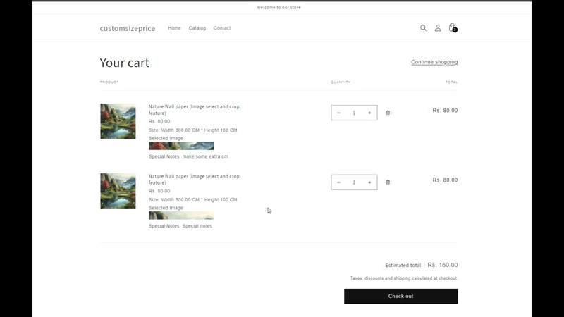 M Custom Size Price Calculator