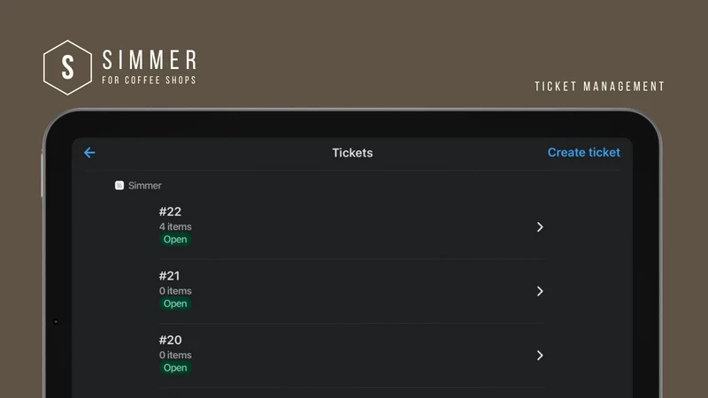 Simmer: Food Service/Cafe POS