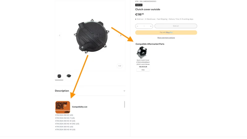 KTM Parts Finder Connector