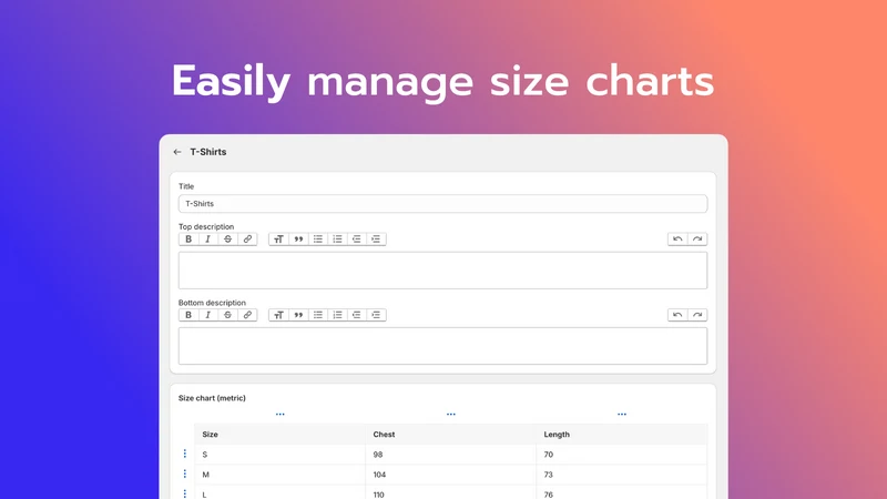 PL Size Chart & Size Guide