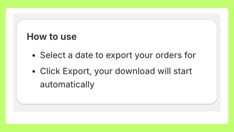 TinyApp Order Metafield Export