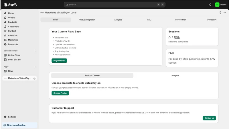 Metadome Virtual Try‑On