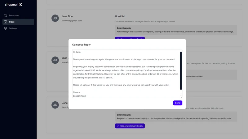 Shopmail AI Customer Support