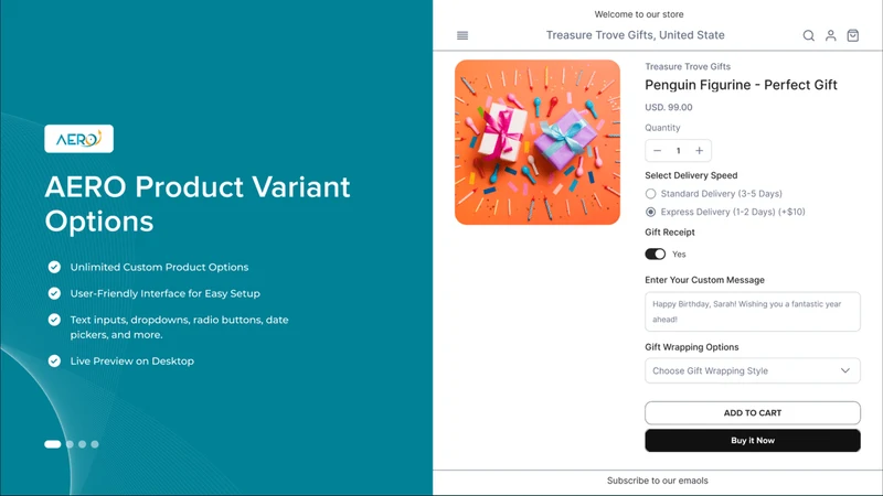 Aero Product Variant Options