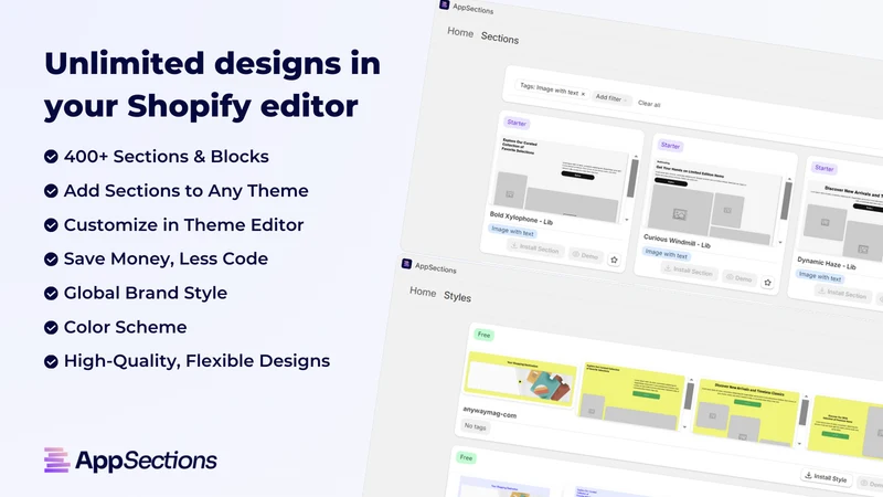 AppSections ‑ Theme Builder