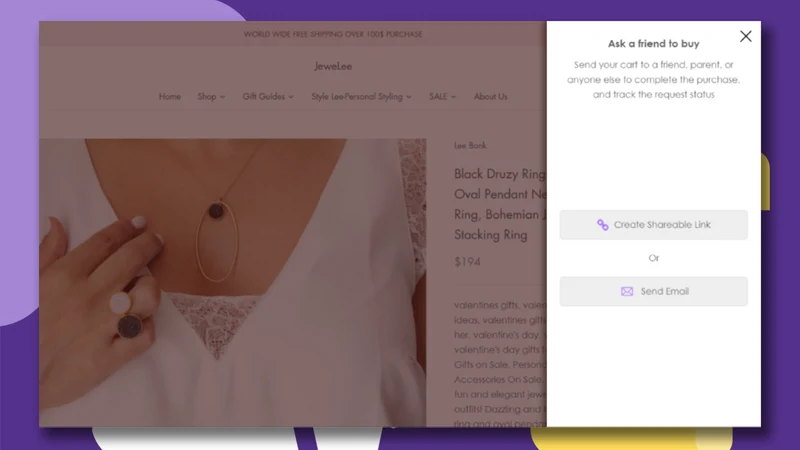Ask to Buy create & share cart