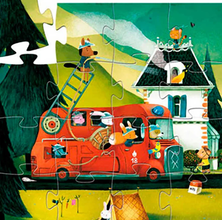 Puzzle Silueta Camión de Bomberos - Djeco