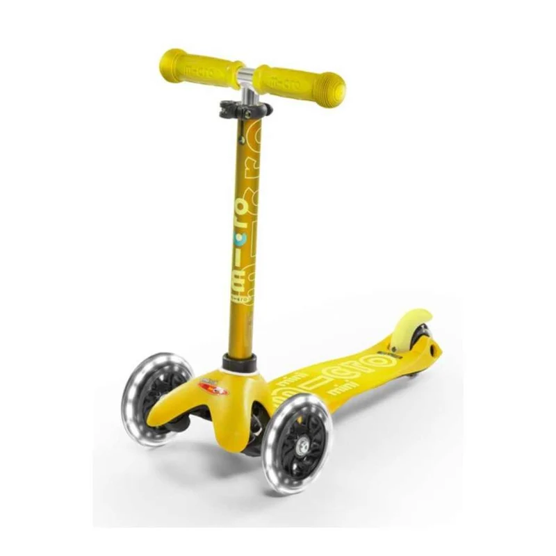 Patinete Mini Micro Deluxe Amarillo Luces LED