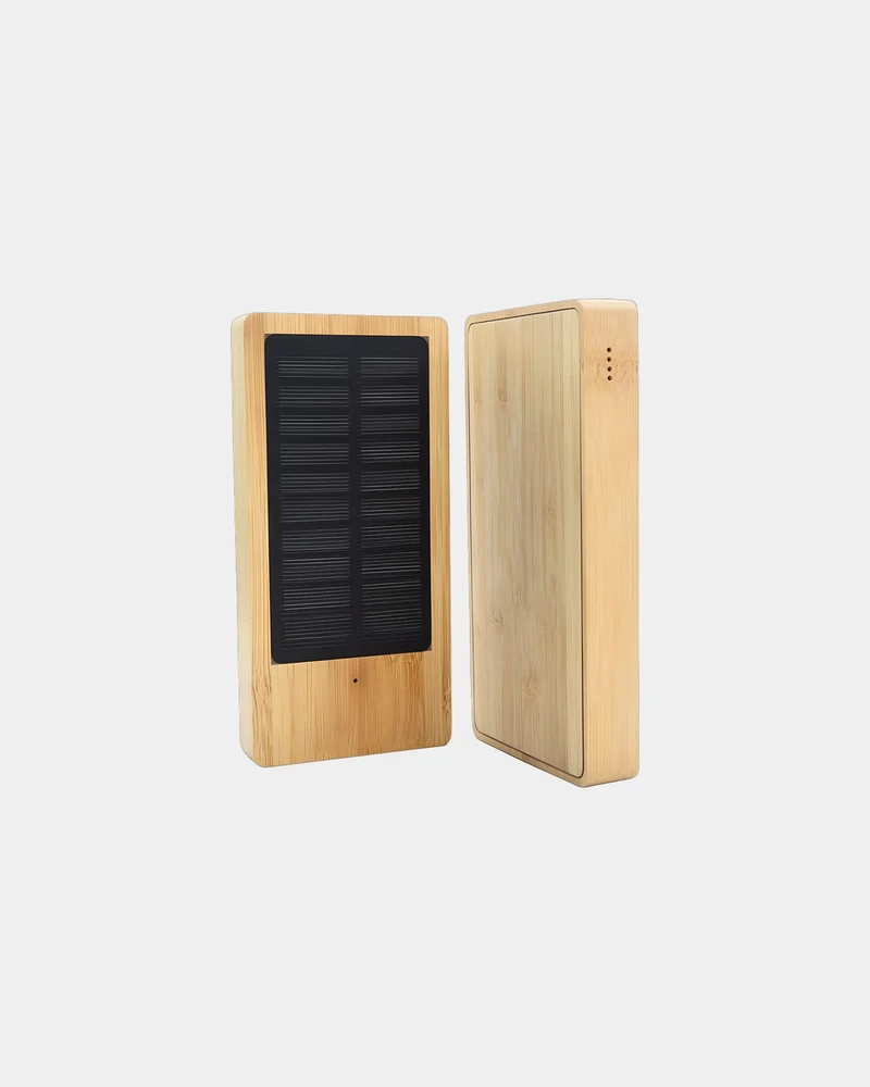 Power bank solar bambú Bluetech 8000mAh para personalizar