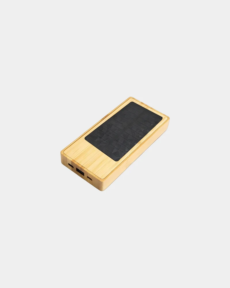Power bank solar bambú Bluetech 8000mAh para personalizar