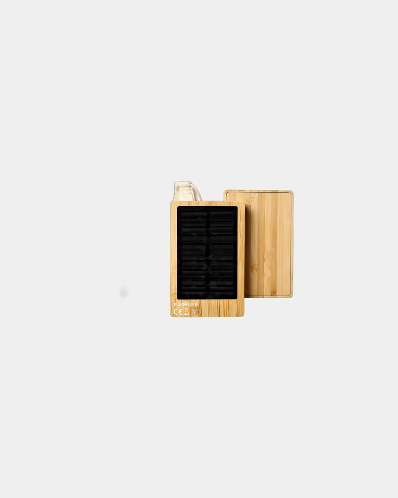 Power bank solar bambú Bluetech 5.000mAh para personalizar