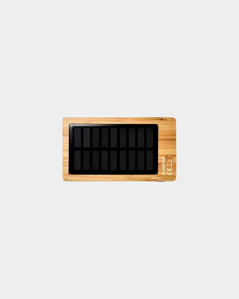 Power bank solar bambú Bluetech 5.000mAh para personalizar