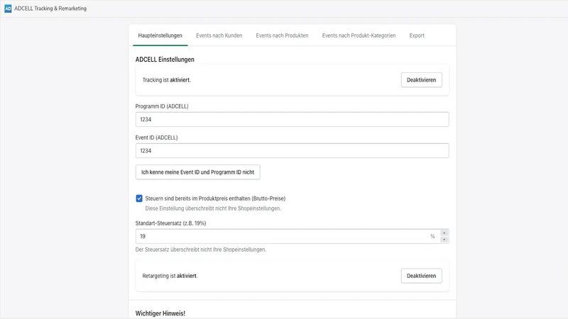 ADCELL Tracking & Remarketing