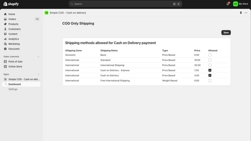 Snap COD ‑ Cash on Delivery