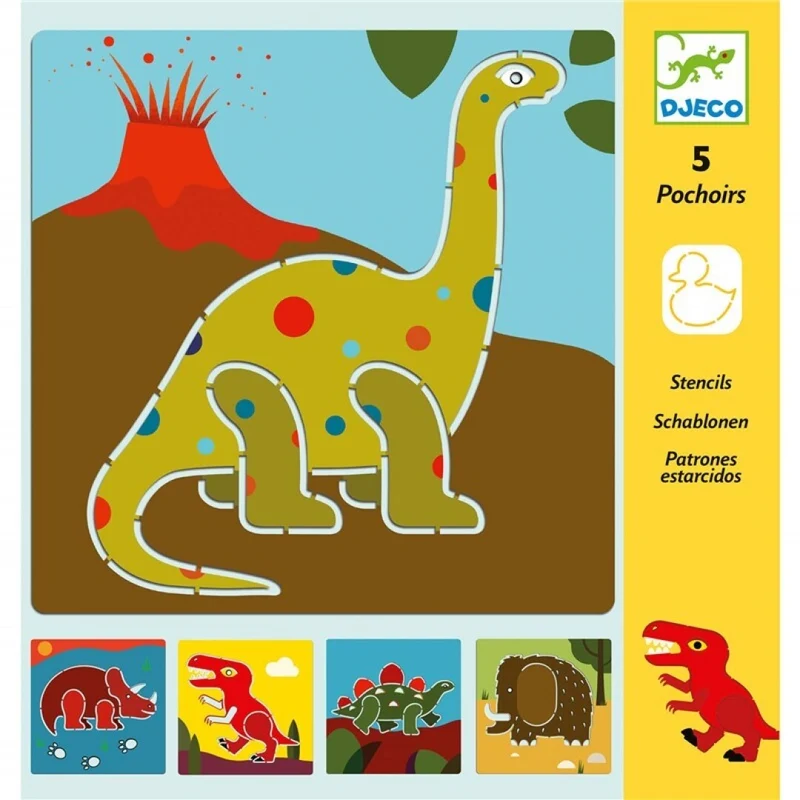 Plantillas para dibujar: Dinosaurios - Djeco