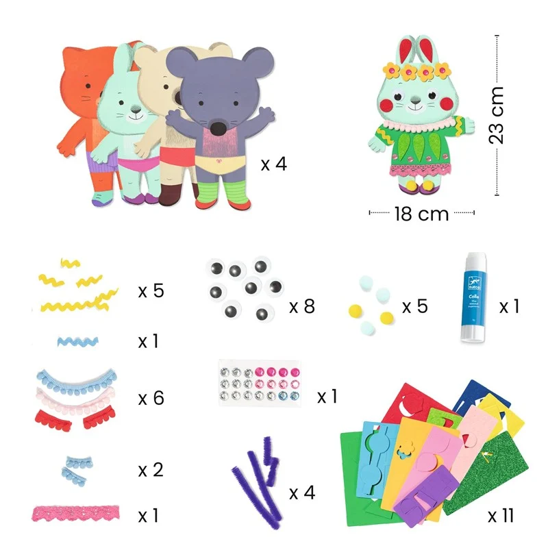 Kit de Collage Animales divertidos - Djeco