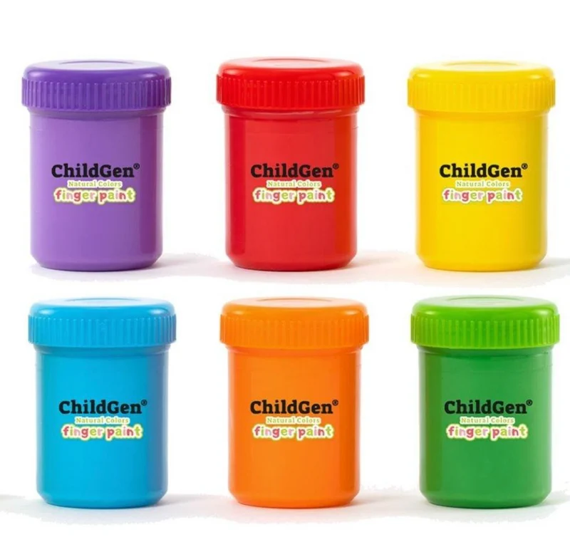 6 botes pintura dedos natural - Childgen
