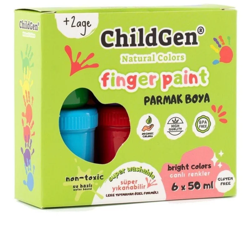 6 botes pintura dedos natural - Childgen