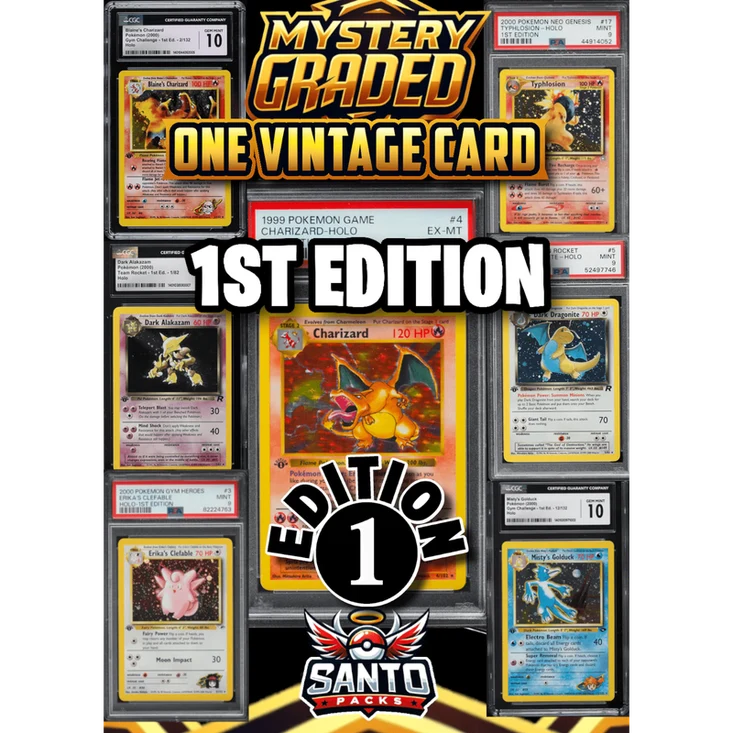 Mystery Graded Card 1st Edition Vintage - PSA, BGS, CGC