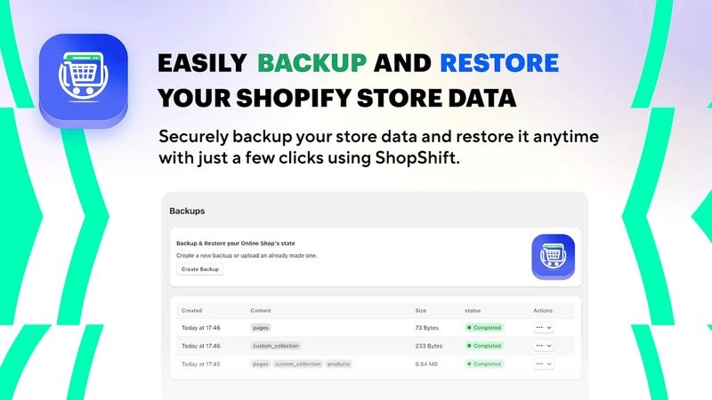 ShopShift Backup and Restore