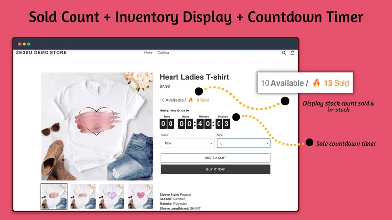 Sold Count: Low Stock Counter