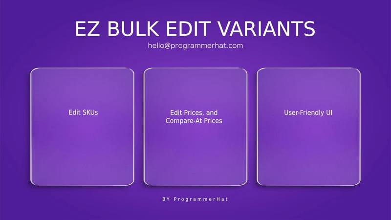 PH Bulk Edit Variants & Prices