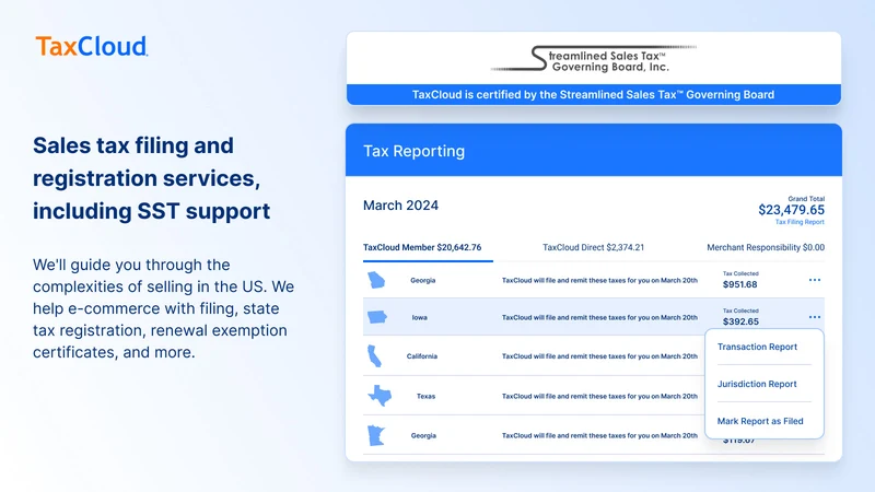 TaxCloud Sales Tax Automation