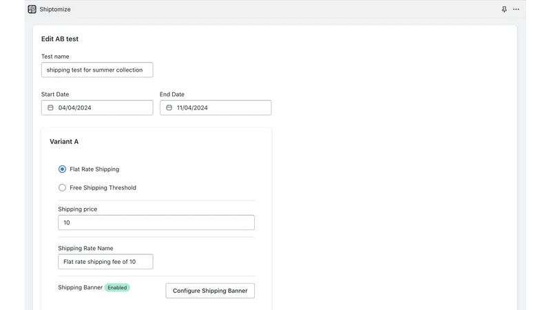 Shiptomize ‑ A/B Test Shipping