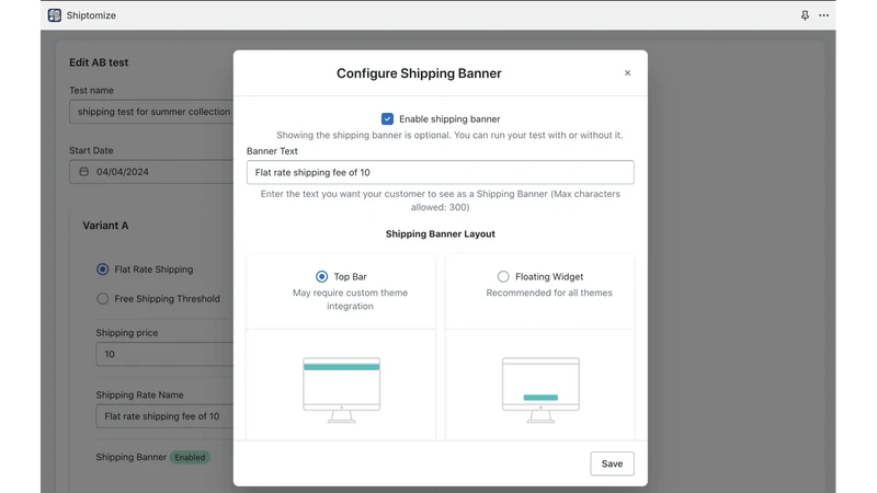 Shiptomize ‑ A/B Test Shipping