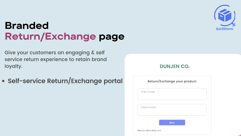 Quick Returns and Exchanges ↻↺