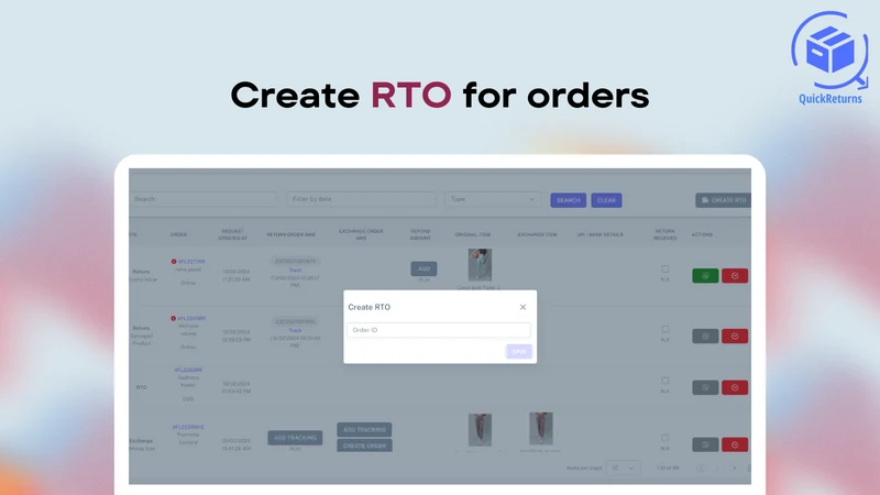 Quick Returns and Exchanges ↻↺