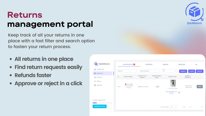 Quick Returns and Exchanges ↻↺