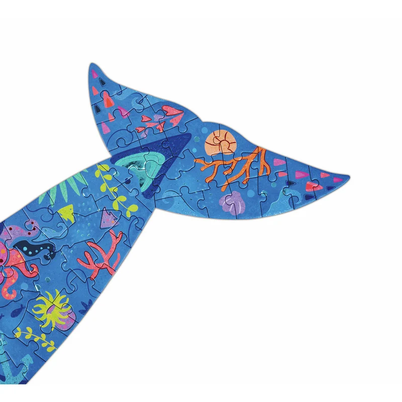 Hape - Puzzle de Suelo Brillante de Ballena - 200 pzs